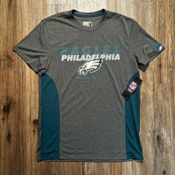 Philadelphia Eagles Activewear T-Shirt NFL Team Apparel Mens Sizes Gray Football - Picture 1 of 10